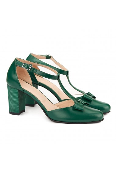 Pantofi eleganti din piele naturala verde 5061