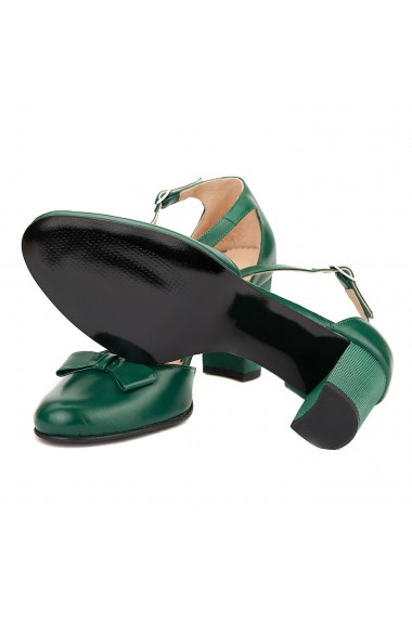 Pantofi eleganti din piele naturala verde 5061