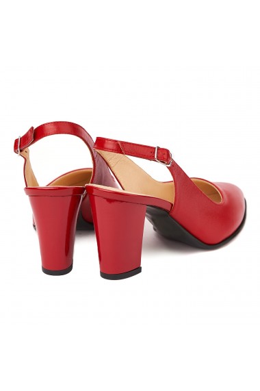 Sandale dama elegante din piele naturala rosie 5219