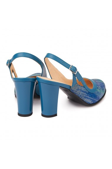 Sandale dama elegante din piele naturala Albastra 5220
