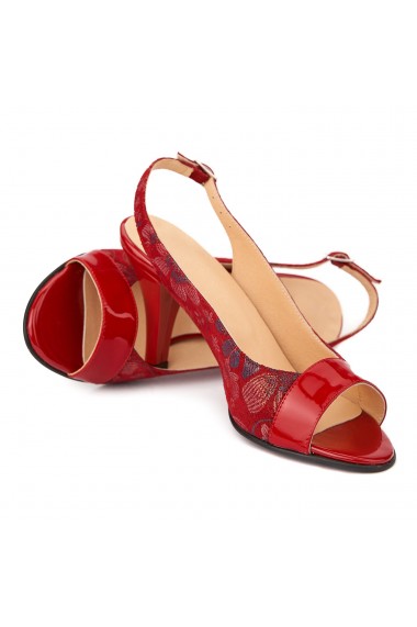 Sandale dama rosi din piele naturala cu model 5022