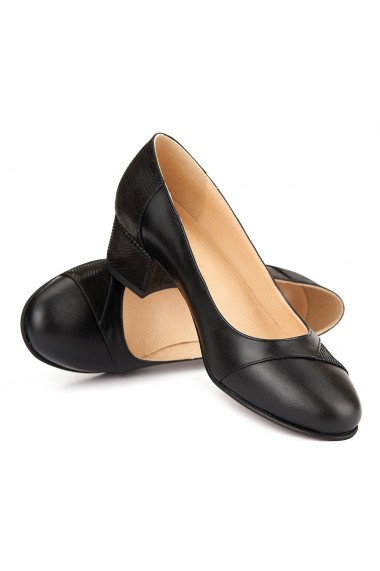 Pantofi dama din piele naturala neagra 4131