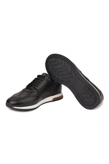 Pantofi casual sport din piele naturala neagra 1118