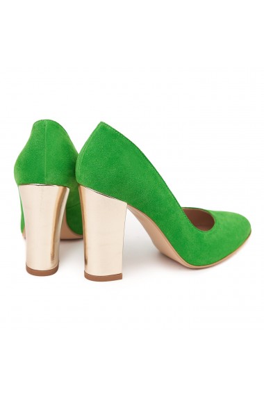 Pantofi dama din piele naturala verde 4590