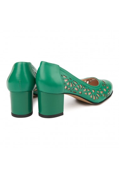 Pantofi dama din piele naturala verde 4718