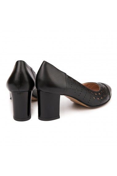 Pantofi dama din piele naturala neagra 4730