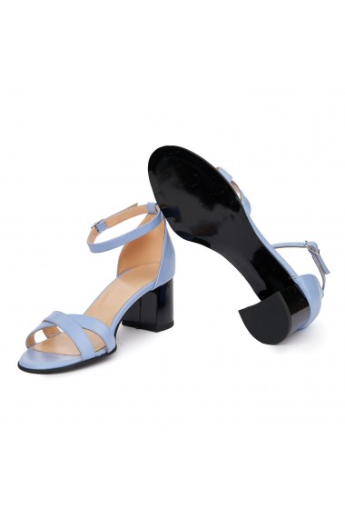Sandale dama din piele naturala bleu 5417