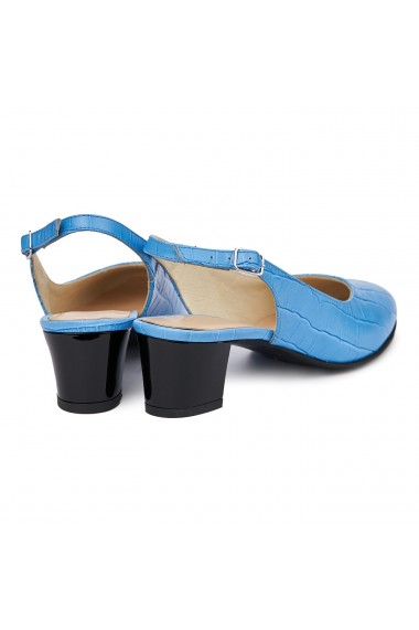 Sandale elegante din piele naturala albastra 5423