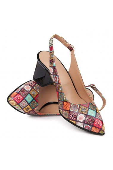 Sandale elegante din piele naturala model geometric 5427