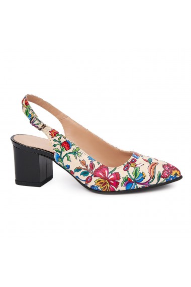 Sandale elegante din piele naturala model floral 5440