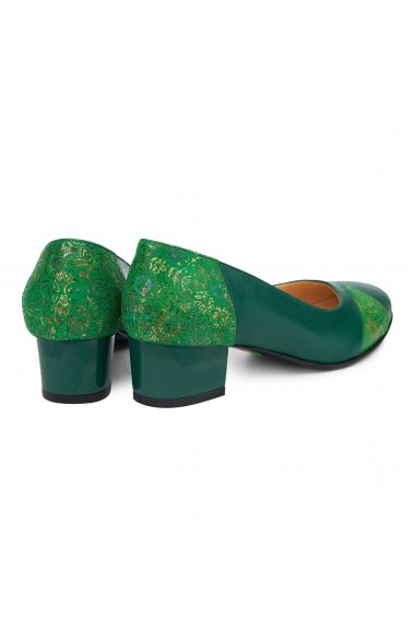 Pantofi dama din piele naturala verde 4914