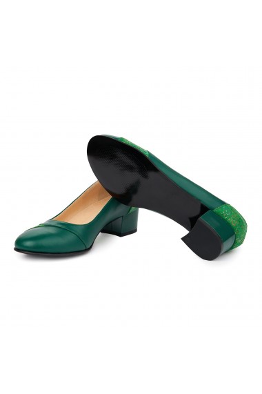 Pantofi dama din piele naturala verde 4914