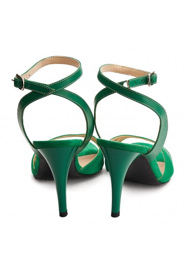 Sandale elegante din piele naturala verde 5172