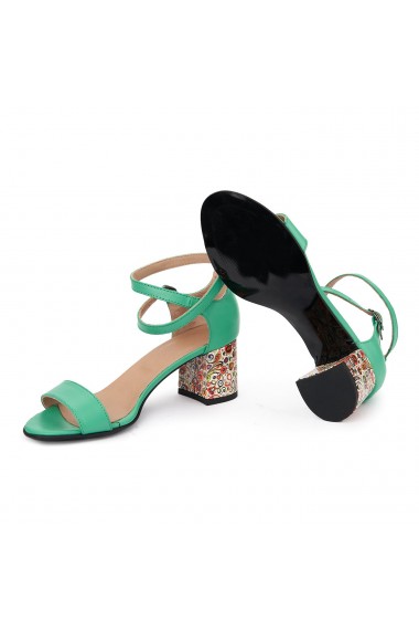 Sandale dama elegante din piele naturala verde 5541