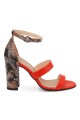 Sandale dama elegante din piele naturala rosie 5547
