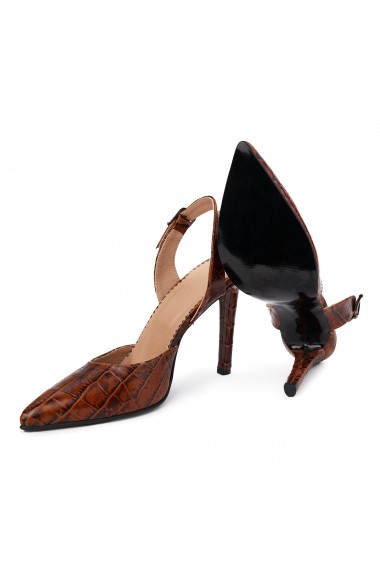 Sandale elegante din piele naturala cu toc subtire 5550