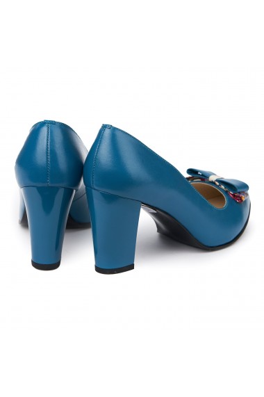 Pantofi dama din piele naturala albastra 4978