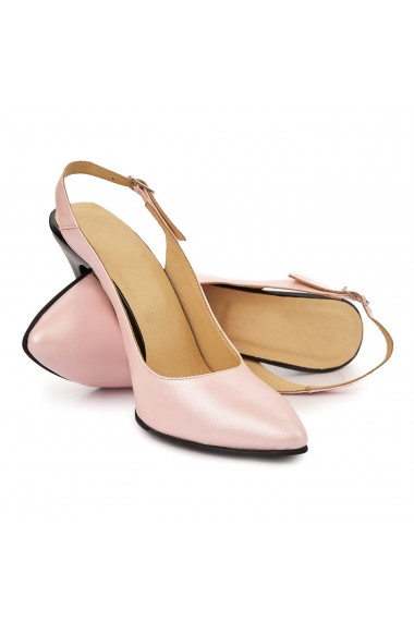 Sandale elegante din piele naturala roz 5754