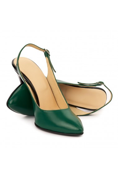 Sandale elegante din piele naturala verde 5755