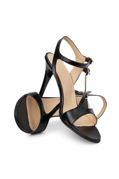 Sandale elegante din piele naturala neagra 5790