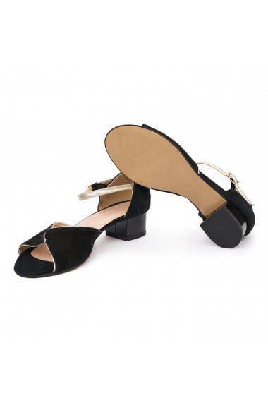 Sandale elegante din piele naturala neagra 5634