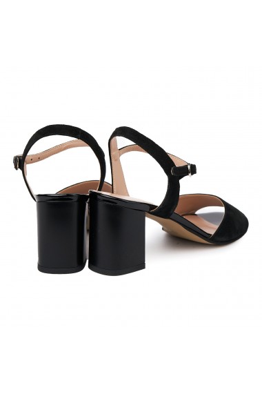Sandale elegante din piele naturala neagra 5640