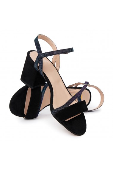 Sandale elegante din piele naturala neagra 5641