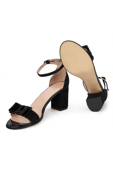 Sandale elegante din piele naturala neagra 5642