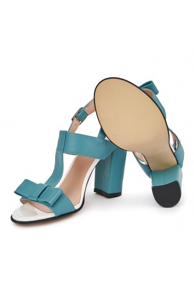 Sandale elegante din piele naturala turcoaz 5681