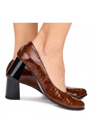 Pantofi dama din piele naturala maro 9003