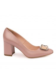 Pantofi dama din piele naturala roz 9024