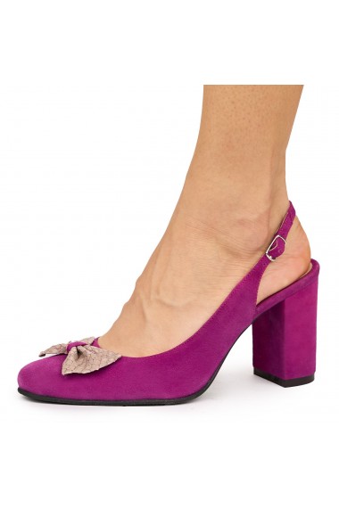 Sandale elegante din piele naturala roz 9104