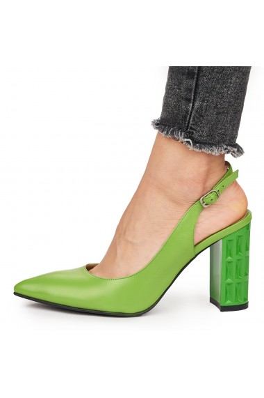 Sandale elegante din piele naturala verde 5825