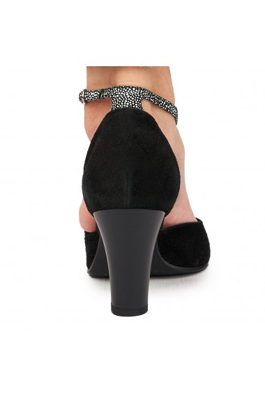 Sandale elegante din piele naturala neagra 5833
