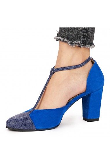 Sandale elegante din piele naturala albastra 5834