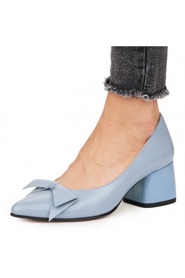 Pantofi dama din piele naturala albastra 9144