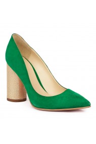 Pantofi dama din piele naturala verde 9145