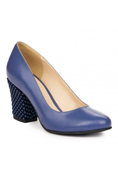 Pantofi dama din piele naturala albastra 9156