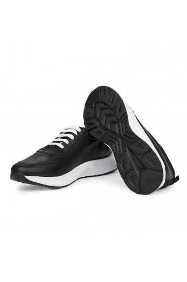 Pantofi sport casual sport din piele naturala neagra 7073