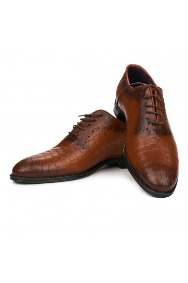 Pantofi eleganti din piele naturala maro 7067