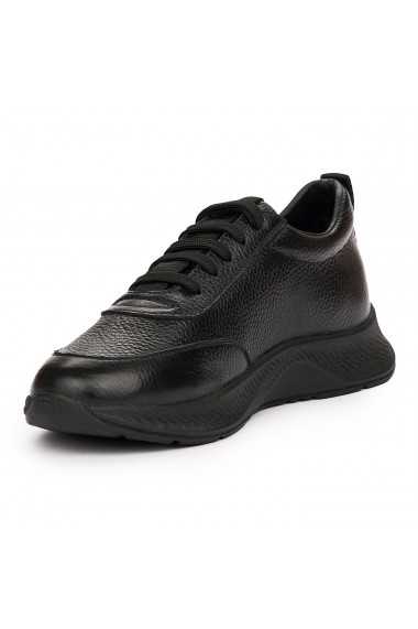Pantofi sport Casual Piele Naturala neagra 7120