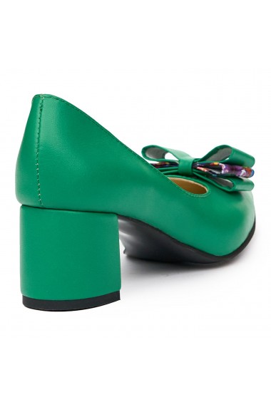 Pantofi dama din piele naturala verde 9256