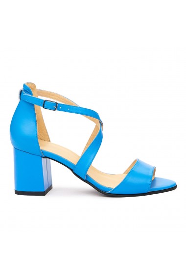 Sandale dama elegante din piele naturala bleu 5844