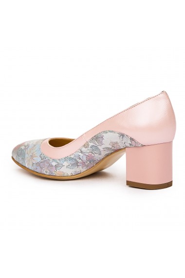 Pantofi dama din piele naturala roz 9293
