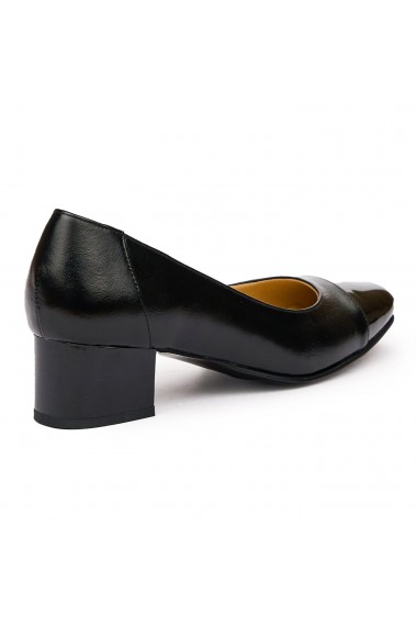 Pantofi dama din piele naturala neagra 9296