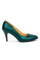 Pantofi dama din piele naturala verde 9300