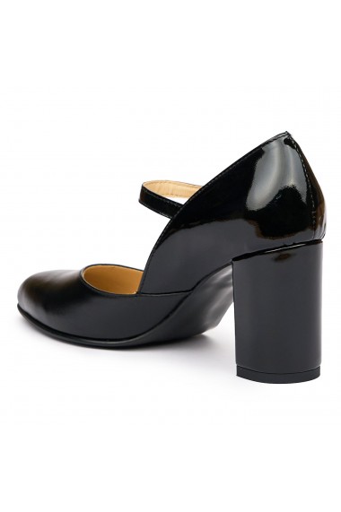 Pantofi dama eleganti din piele naturala neagra 9386