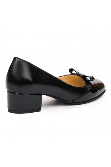 Pantofi dama eleganti din piele naturala neagra 9389