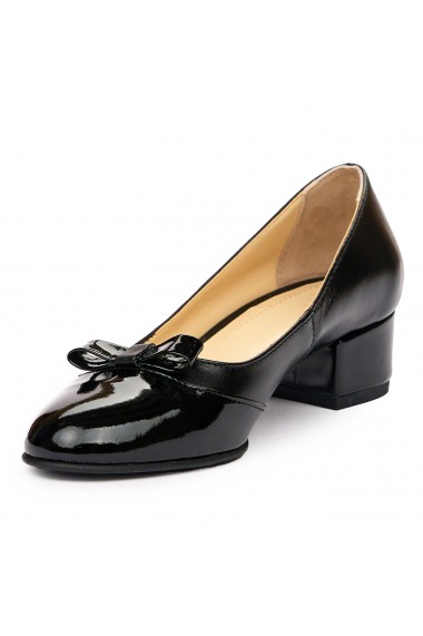 Pantofi dama eleganti din piele naturala neagra 9389