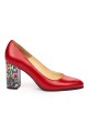 Pantofi dama eleganti din piele naturala rosie 9390